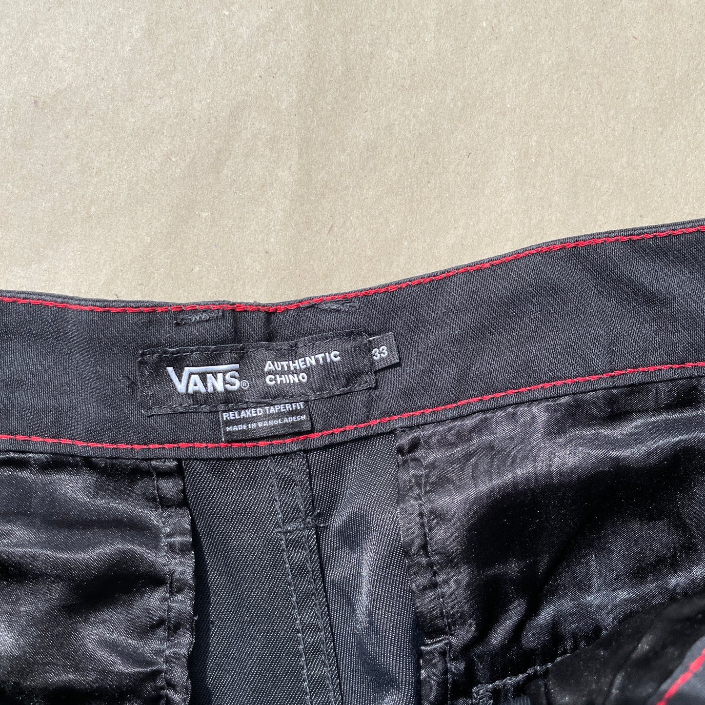 Sorte Vans Authentic Chino Bukser – Str. W33