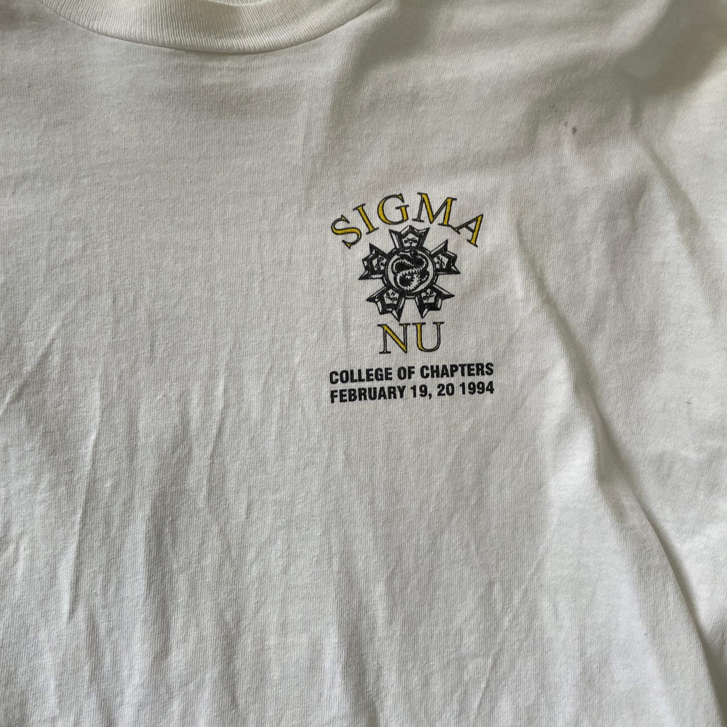 College Of Chapters 1994 Sigma Nu T-Shirt