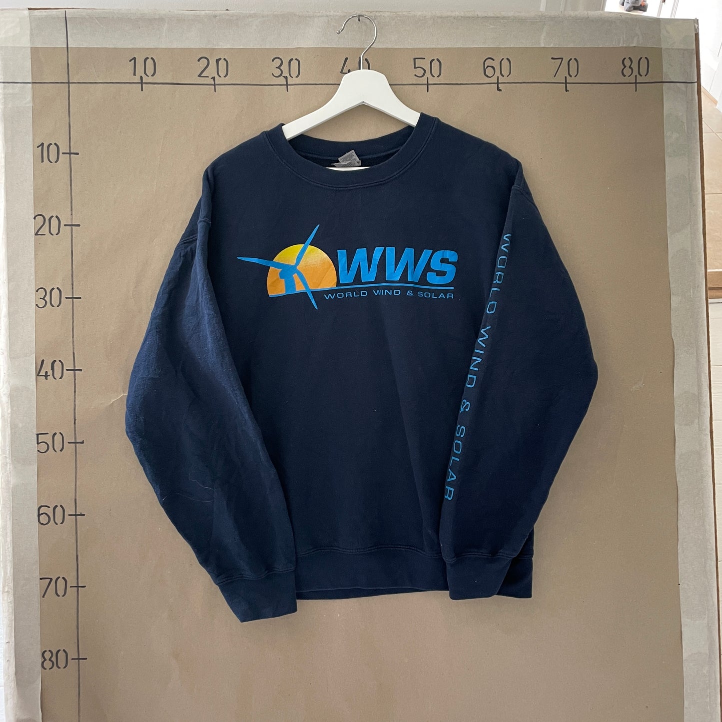 Vintage Navy WWS Sweatshirt Med Energi-Print