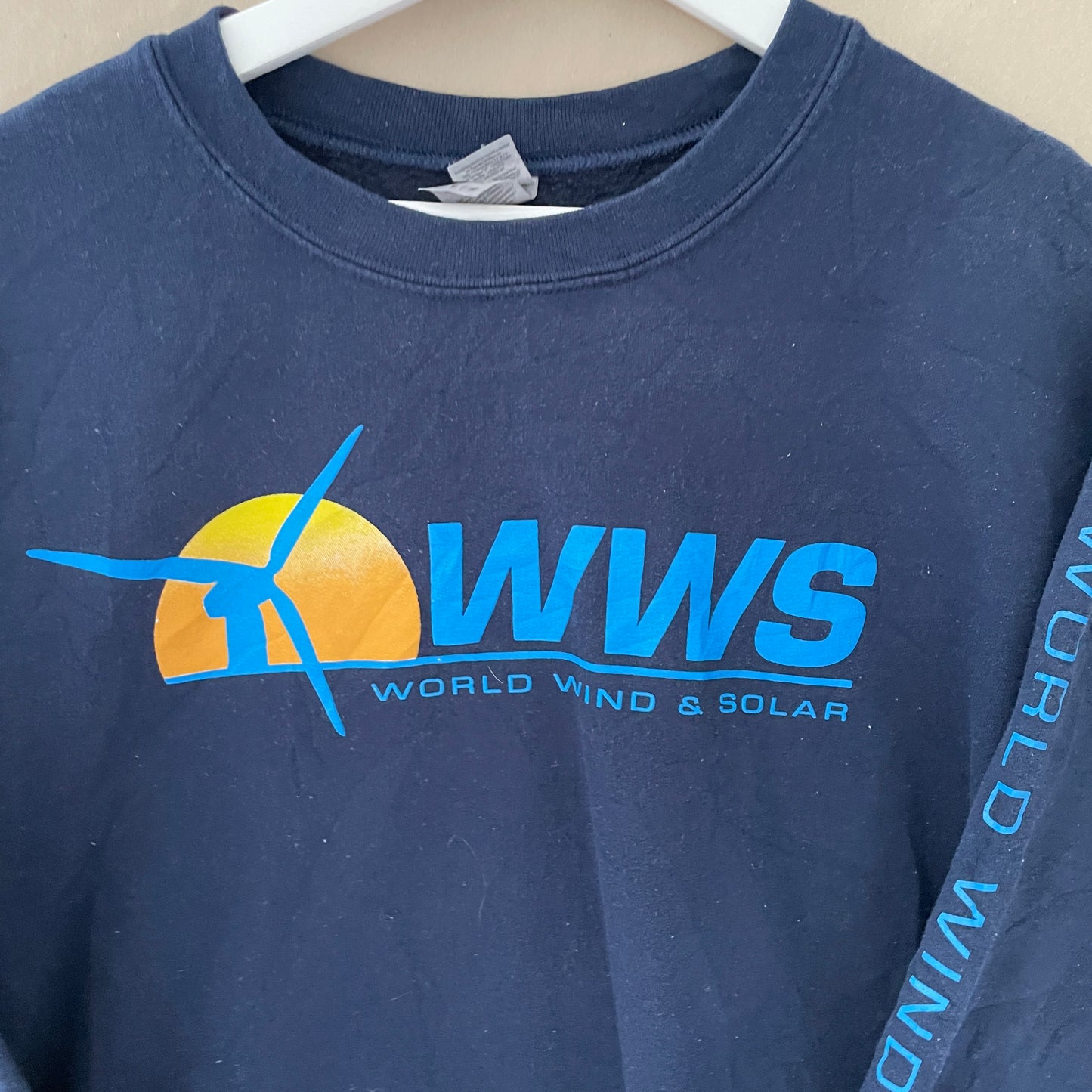 Vintage Navy WWS Sweatshirt Med Energi-Print