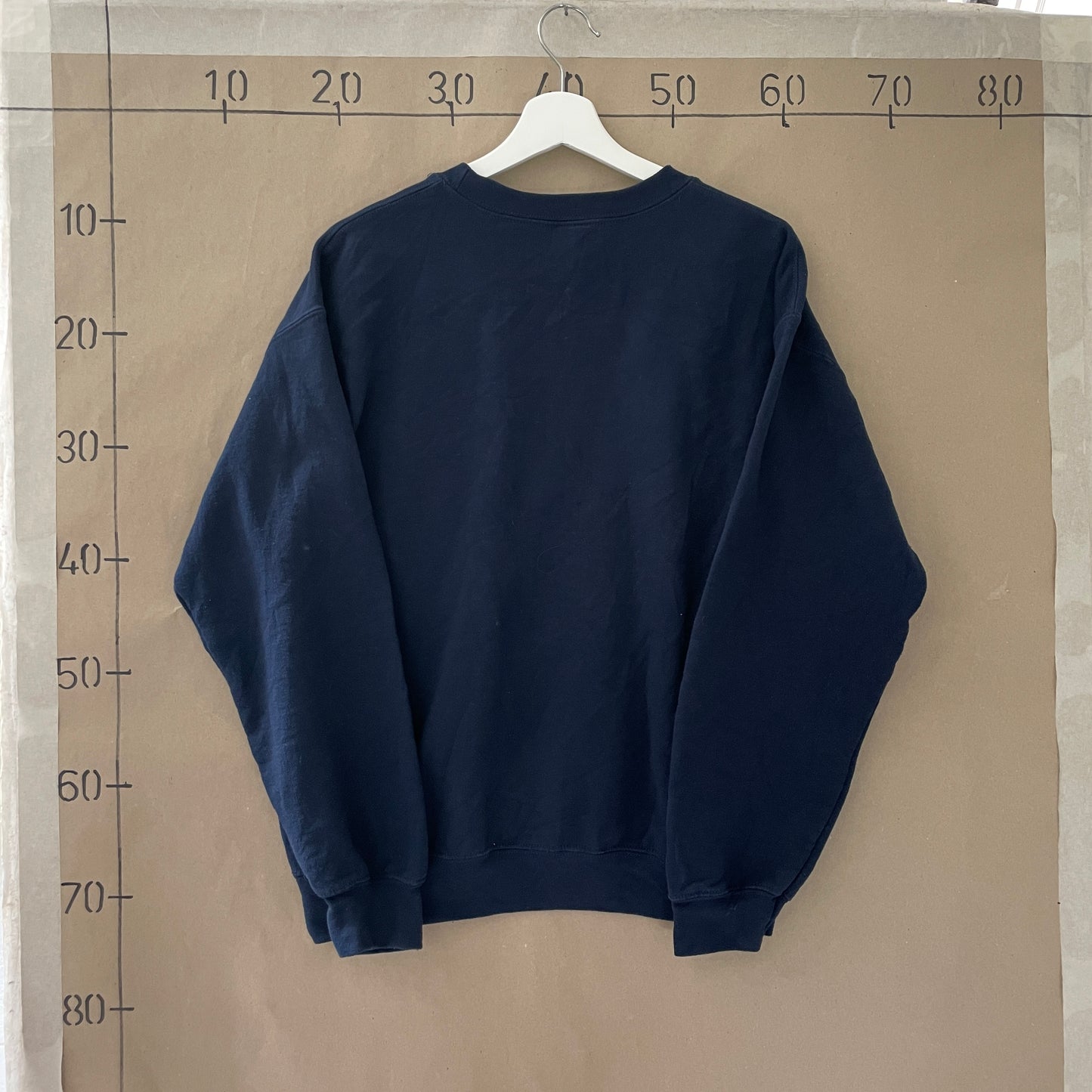 Vintage Navy Sweatshirt Med Utility Broderi