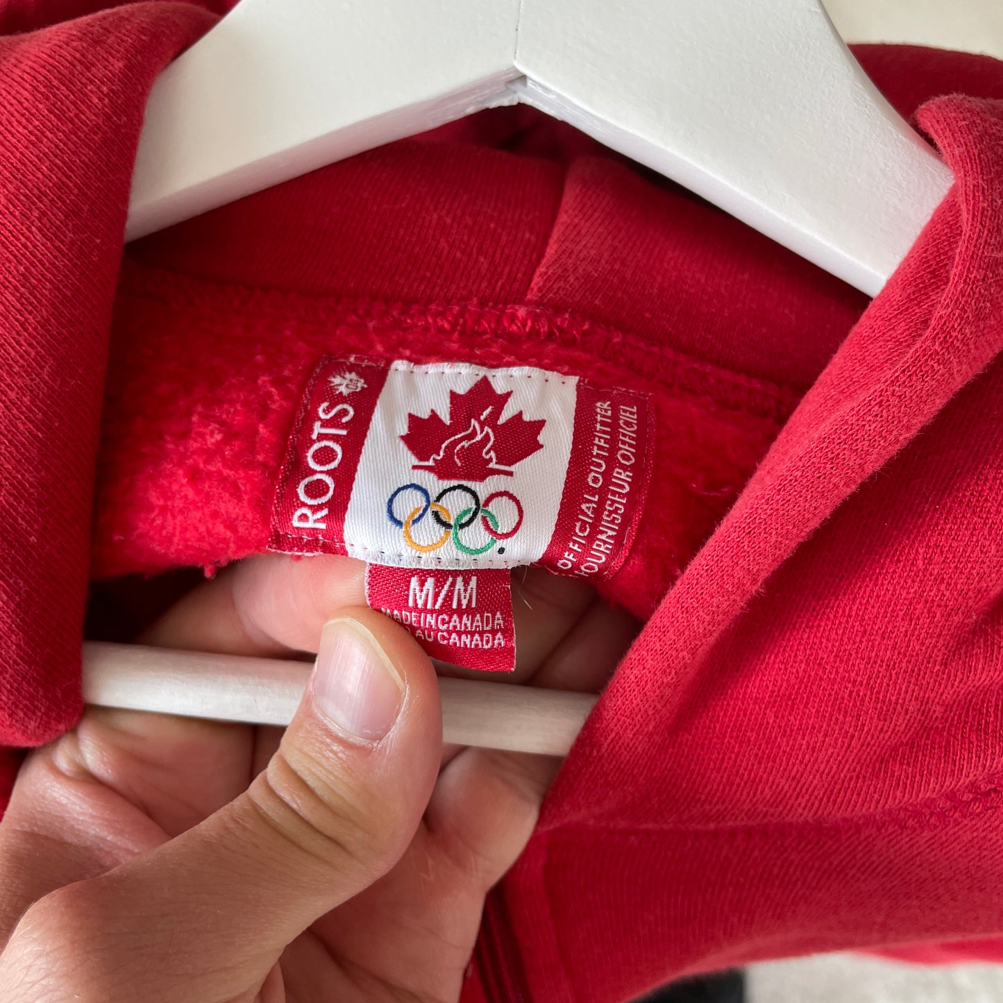 Rød Vintage Zip Hoodie Med Canada Print Og Olympisk Logo
