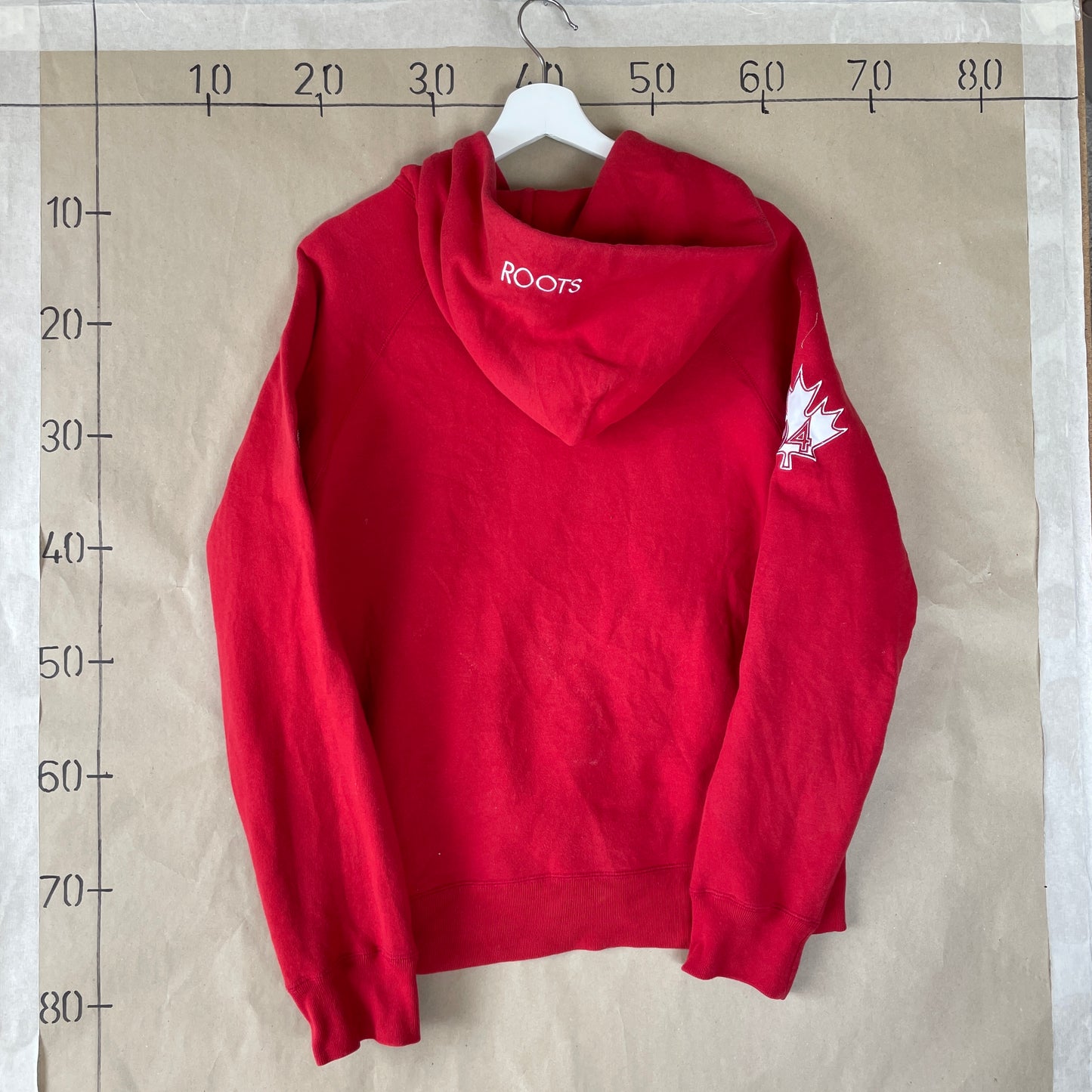Rød Vintage Zip Hoodie Med Canada Print Og Olympisk Logo