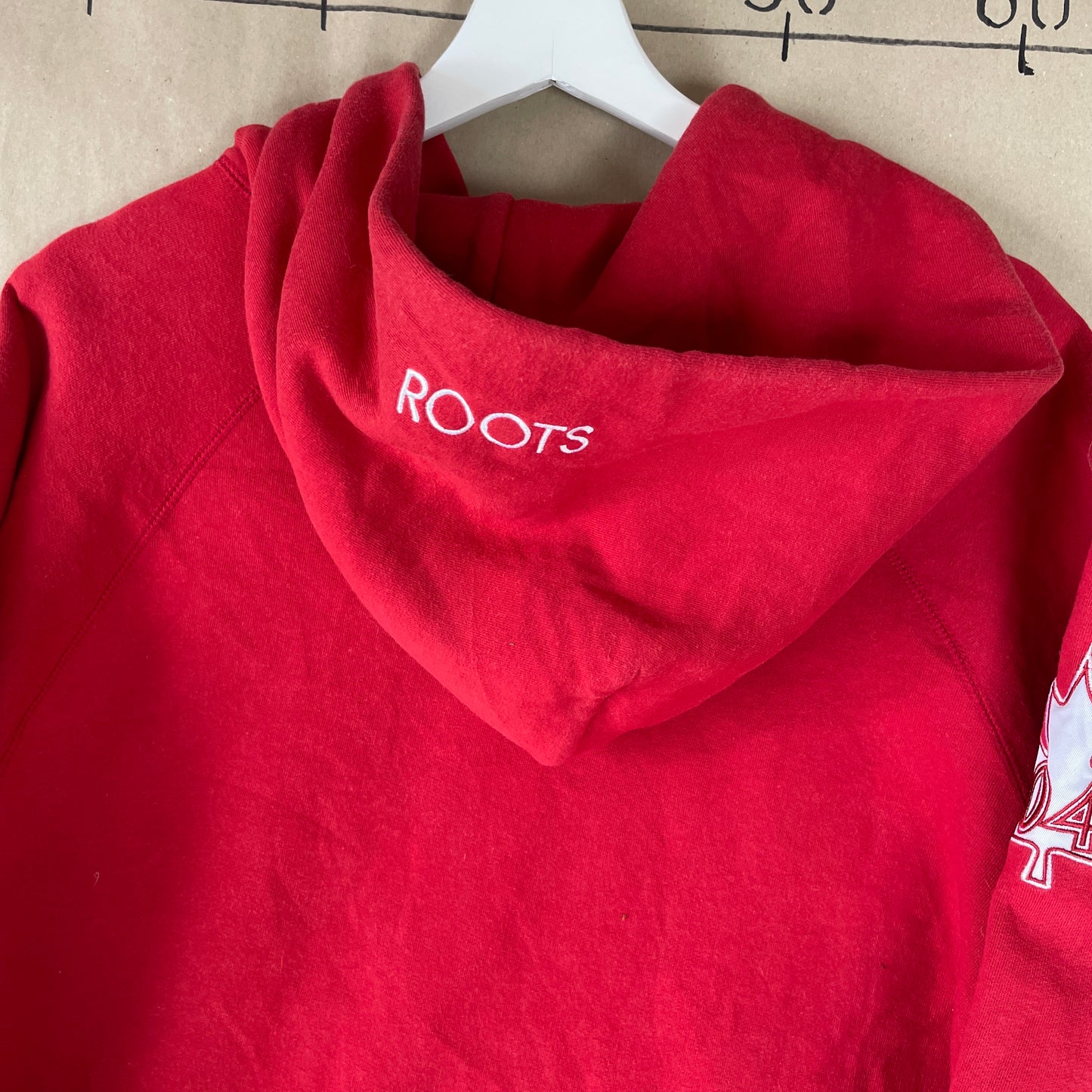 Rød Vintage Zip Hoodie Med Canada Print Og Olympisk Logo