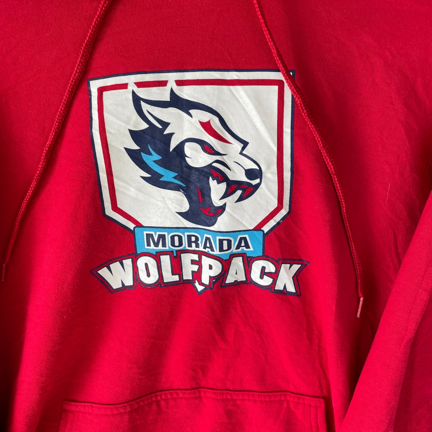 Rød Vintage Morada Wolfpack Hoodie Med Rygnummer