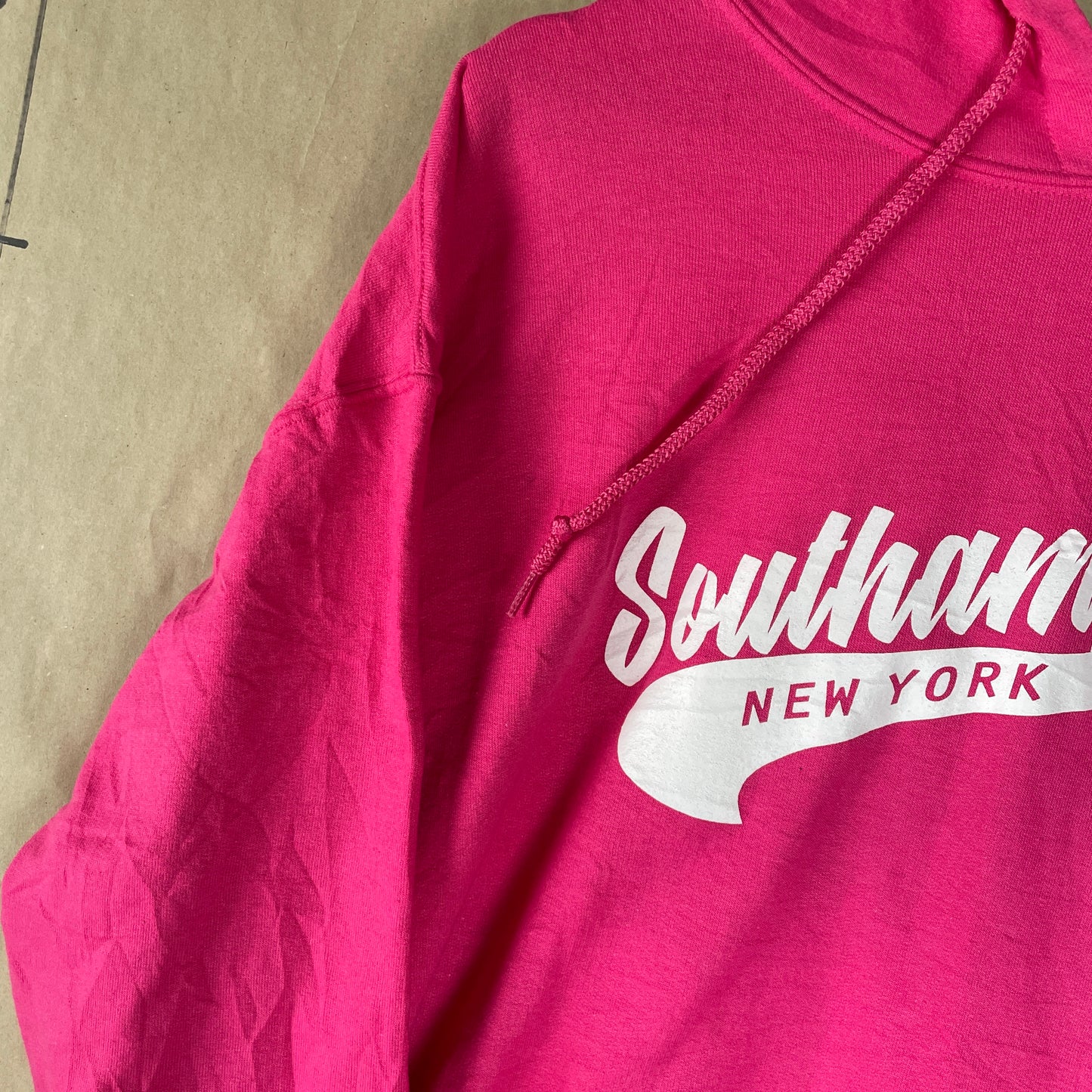 Pink Vintage Southampton Hoodie Med Sporty Print