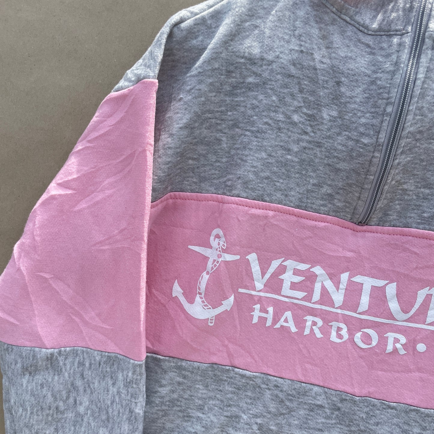 Grå Og Pink Ventura Harbor 1/4 Zip Sweatshirt