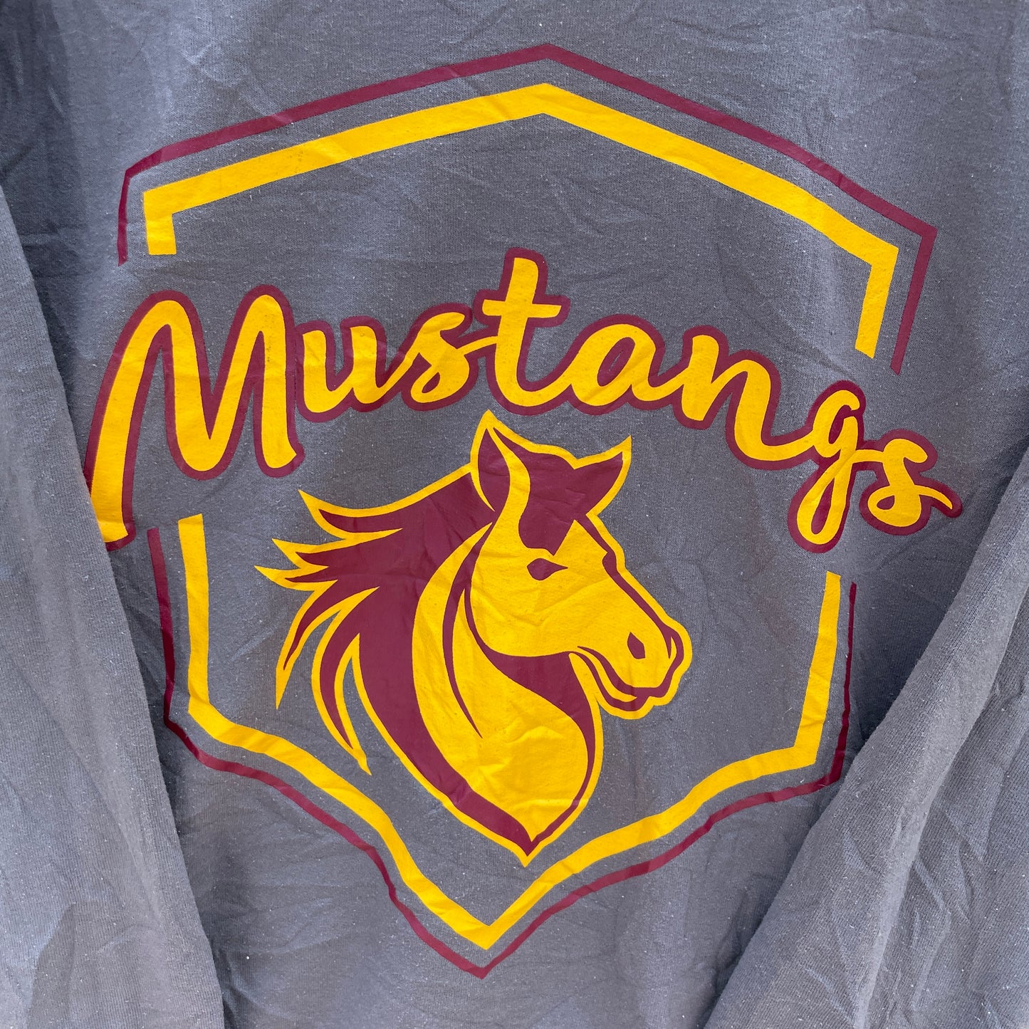 Grå Vintage Retro Mustangs Sweatshirt