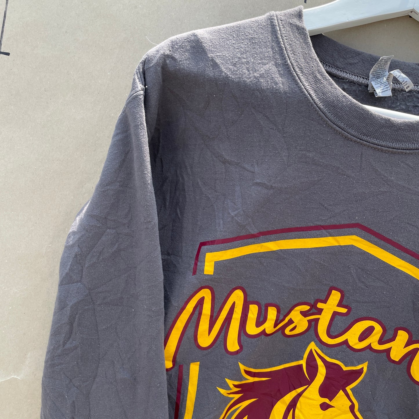 Grå Vintage Retro Mustangs Sweatshirt