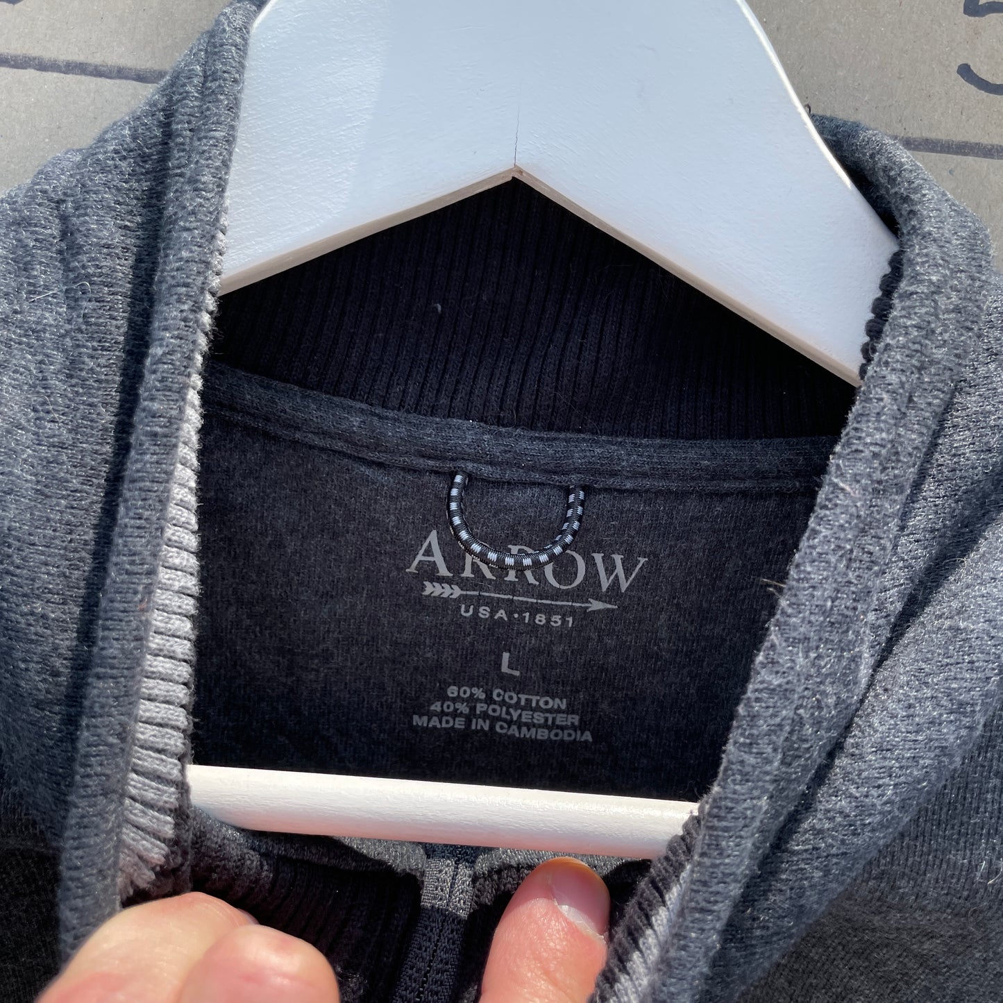Mørkegrå Vintage Arrow Half-Zip Sweatshirt