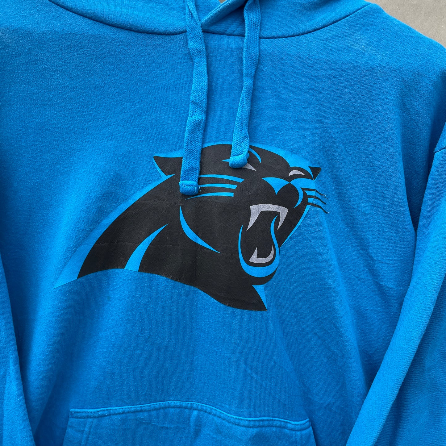 Blå Vintage Fanatics Carolina Panthers Hoodie Med Newton Print