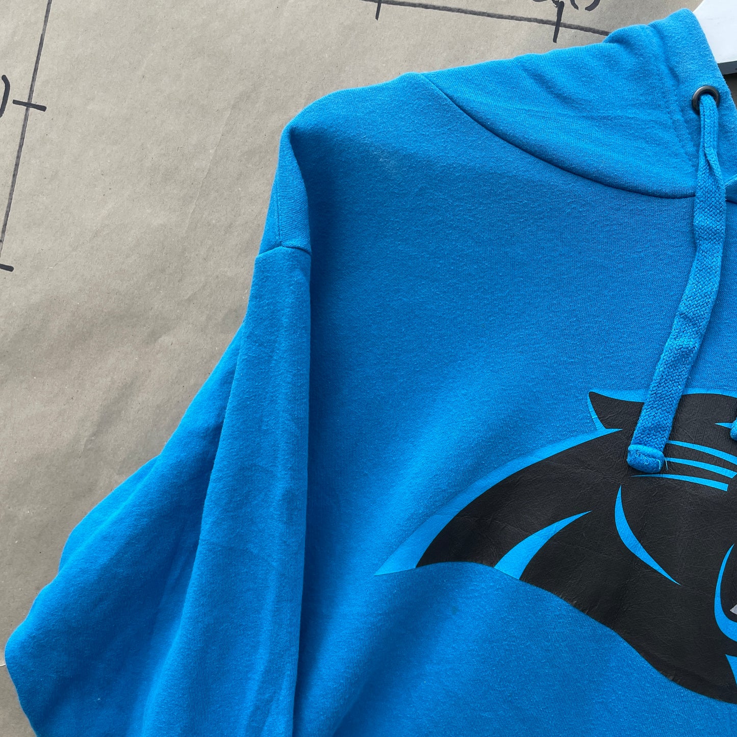 Blå Vintage Fanatics Carolina Panthers Hoodie Med Newton Print