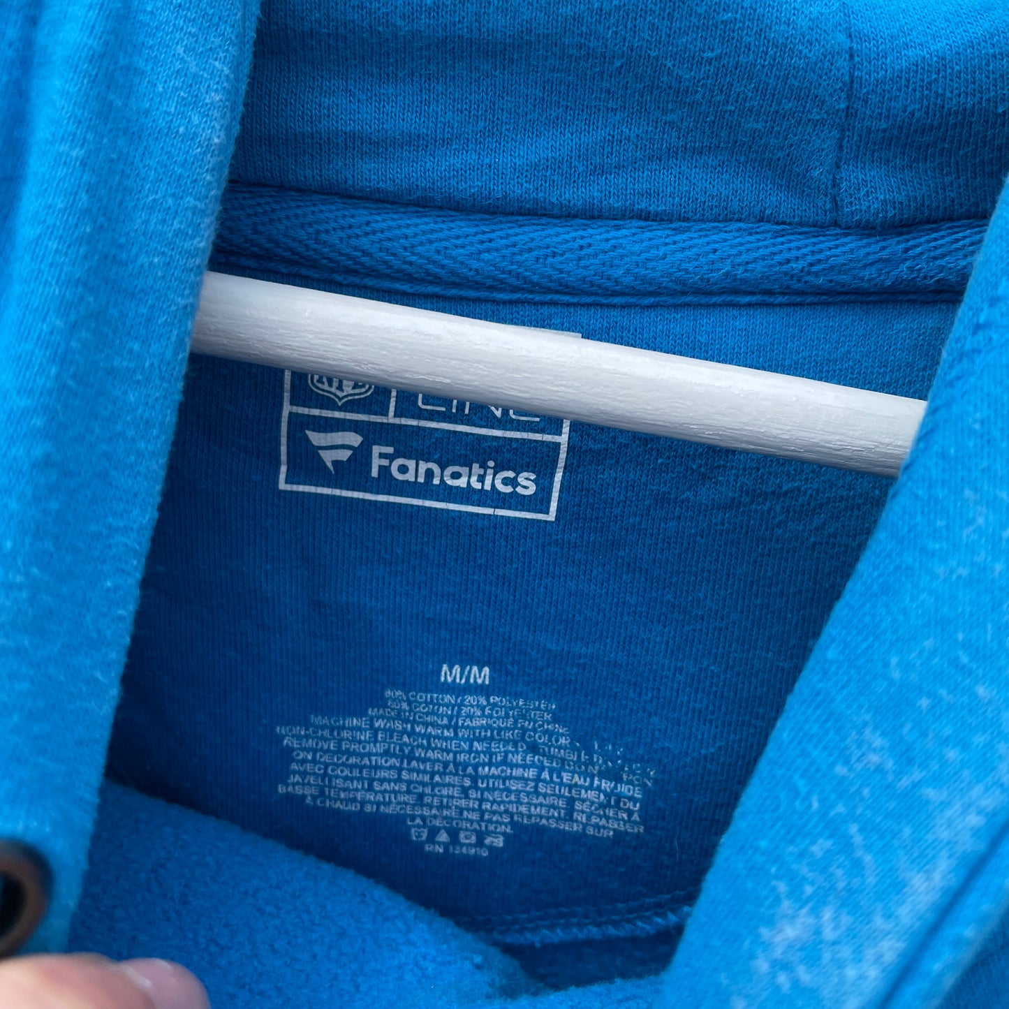 Blå Vintage Fanatics Carolina Panthers Hoodie Med Newton Print