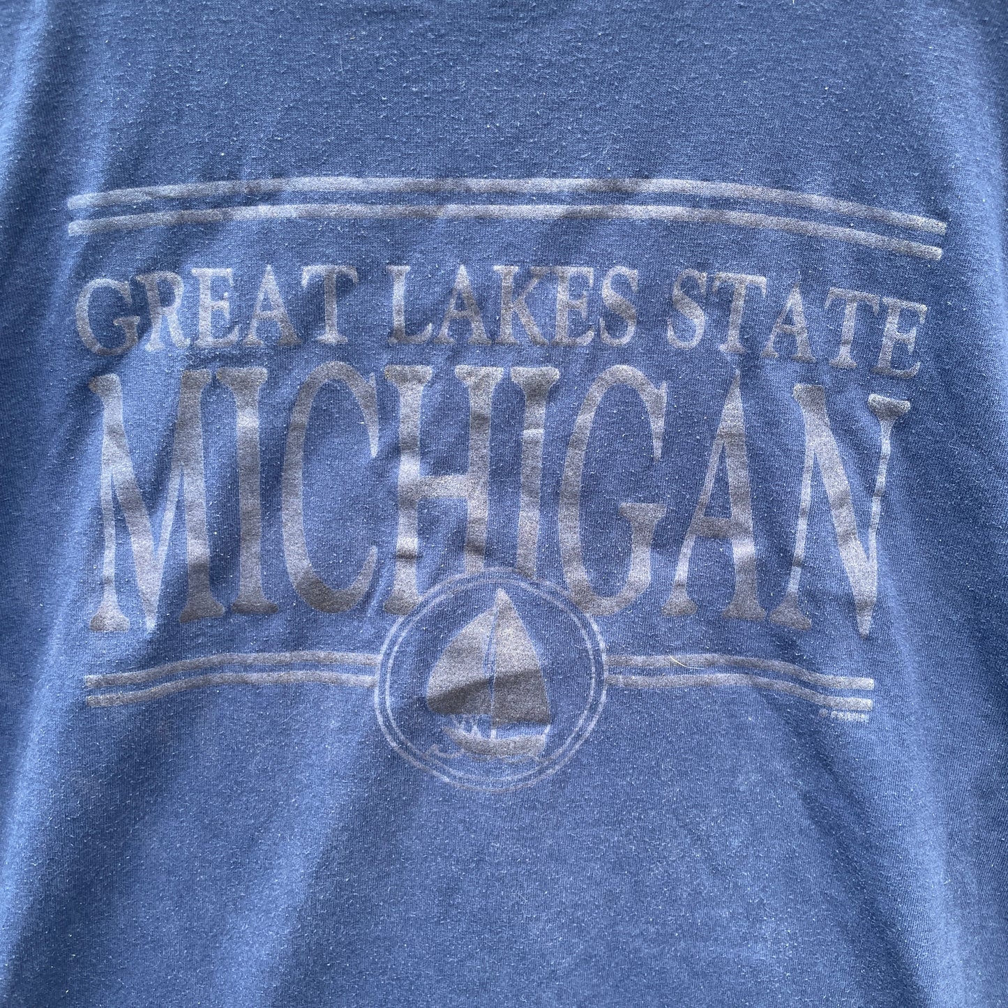 Marineblå Vintage Michigan T-Shirt