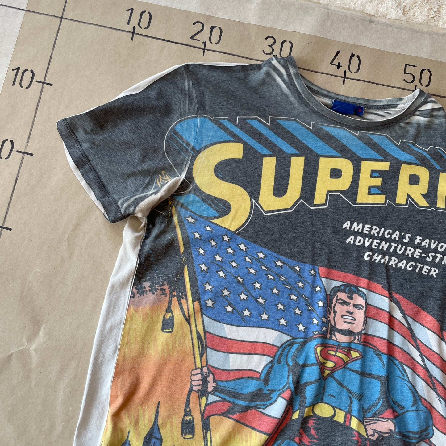 Multifarvet Vintage Superman T-Shirt