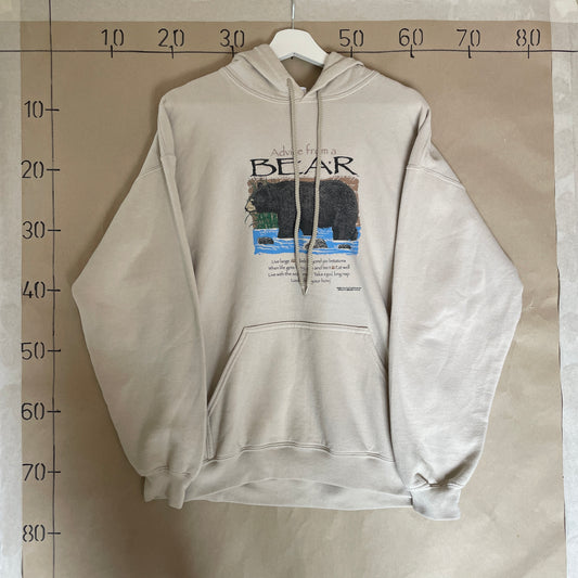 Beige Vintage Advice From A Bear Hoodie