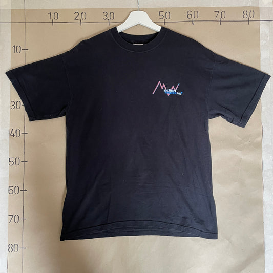 Sort Vintage Medien T-Shirt