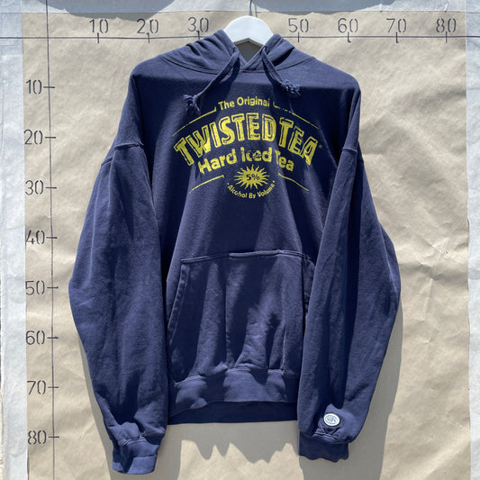 Twisted Tea Navy Hoodie Med Retro Print