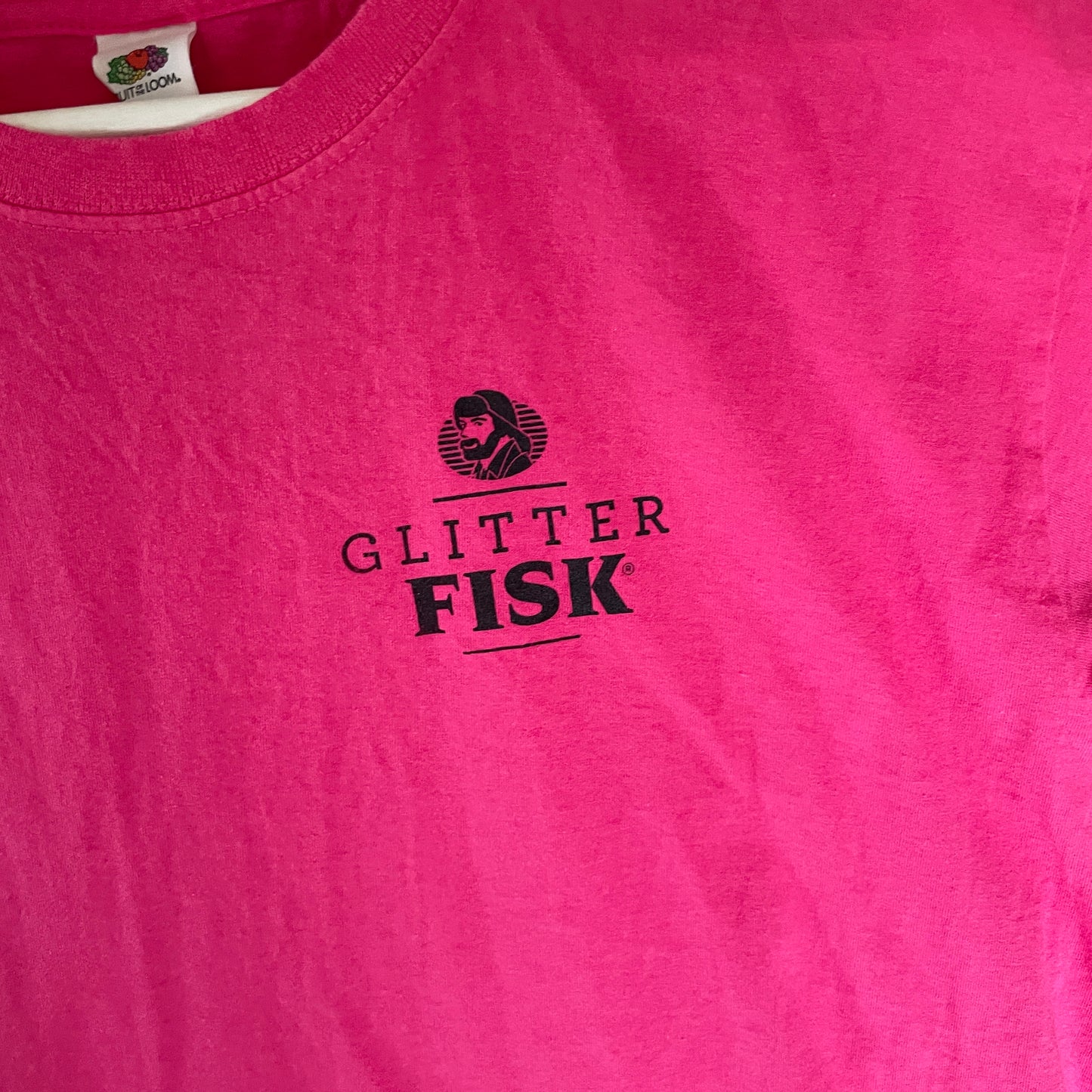 Pink Vintage Glitter Fisk T-Shirt