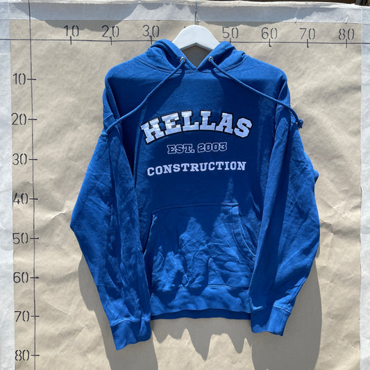 Blå Hellas Construction Hættetrøje Med Broderet Print