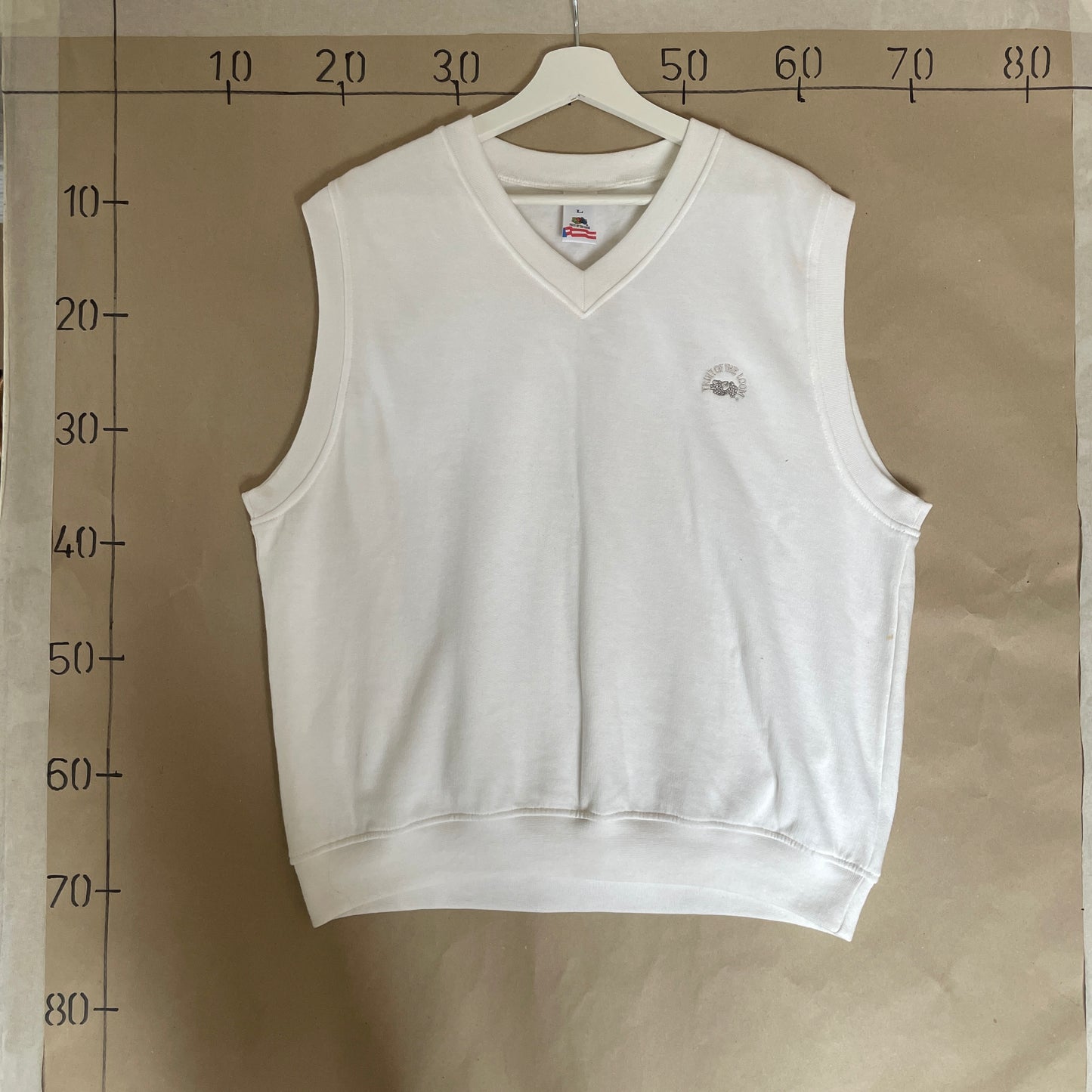 Hvid Vintage 90’Er Fruit Of The Loom Sweatervest