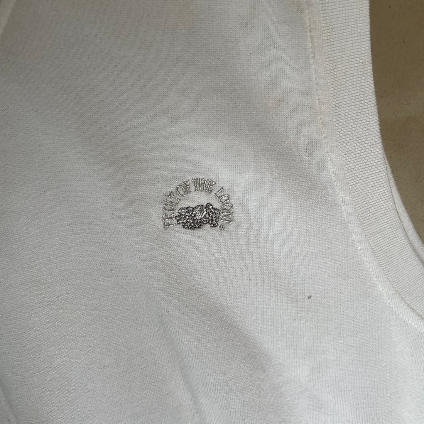 Hvid Vintage 90’Er Fruit Of The Loom Sweatervest