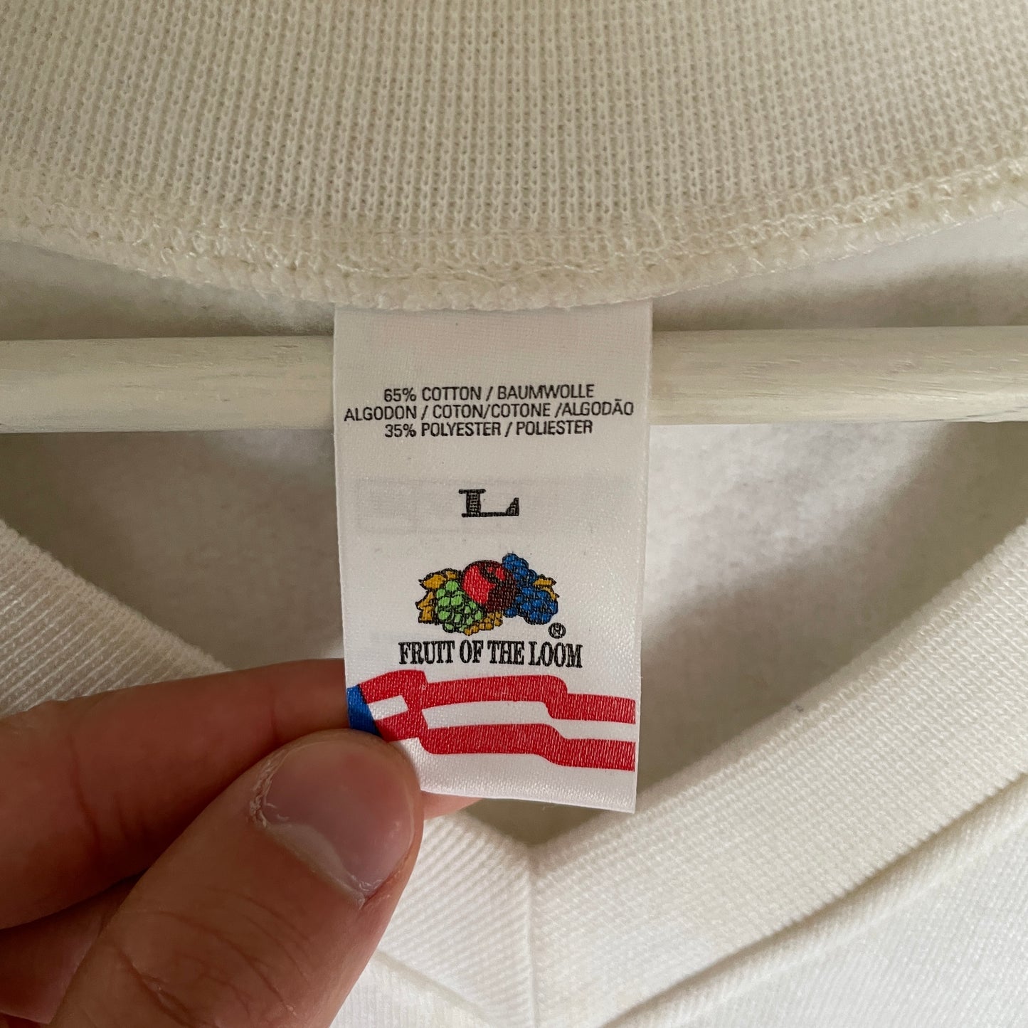 Hvid Vintage 90’Er Fruit Of The Loom Sweatervest
