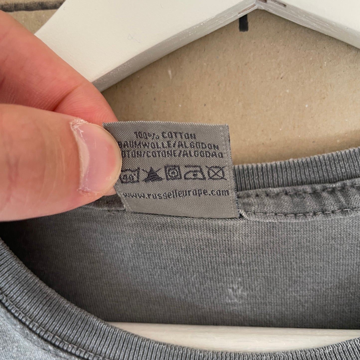 Grå Vintage Fisch Dich T-Shirt