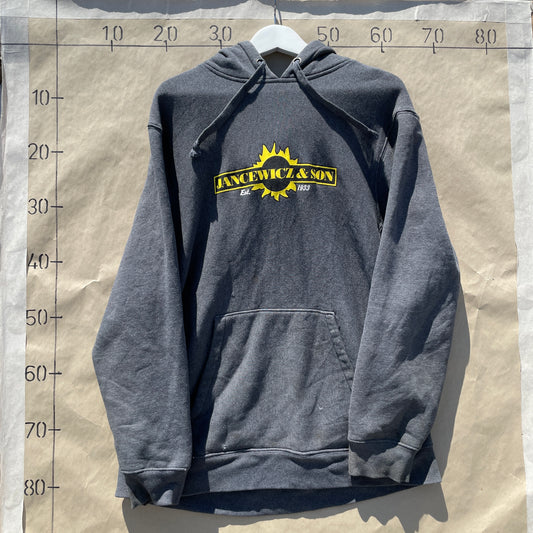 Mørkegrå Vintage Jancewicz & Son Hoodie Med Gul Print