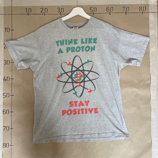 Grå Vintage Think Like A Proton Sjov Meme T-Shirt