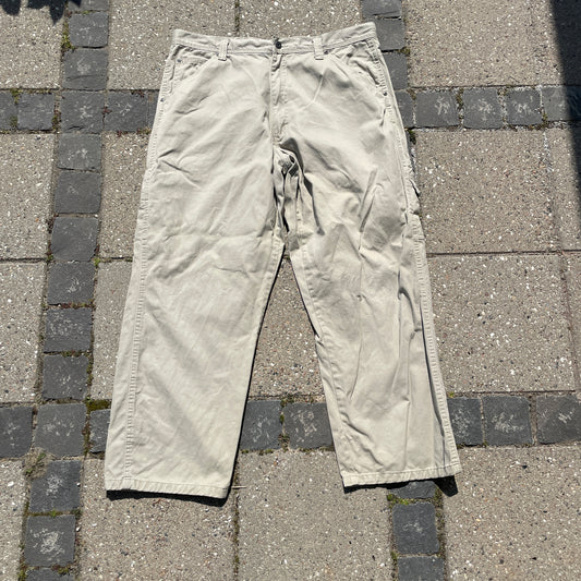 Beige Wrangler Vintage Cargo Bukser I Kraftigt Bomuld