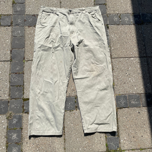 Beige Wrangler Workwear Bukser I Kraftig Bomuld