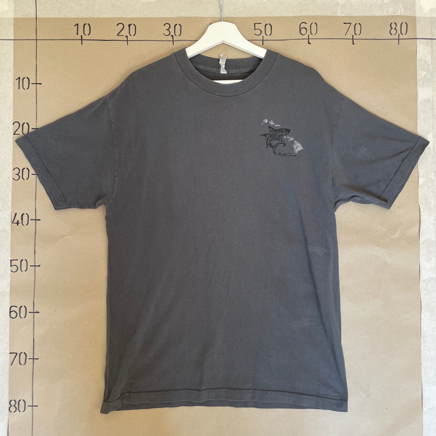 Grå Vintage Hawaii Haj T-Shirt