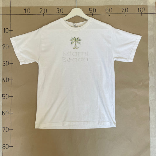 Hvid Vintage Miami Beach T-Shirt