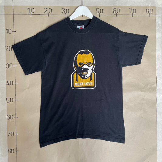 Sort Vintage Meat Love Grafisk T-Shirt