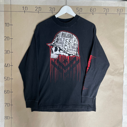 Sort Vintage Metal Mulisha Langærmet T-Shirt Med Skull Print
