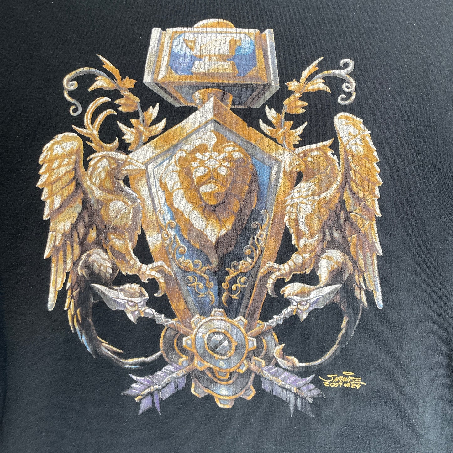 Sort World Of Warcraft T-Shirt Med Alliance Artwork Af Samwise Didier