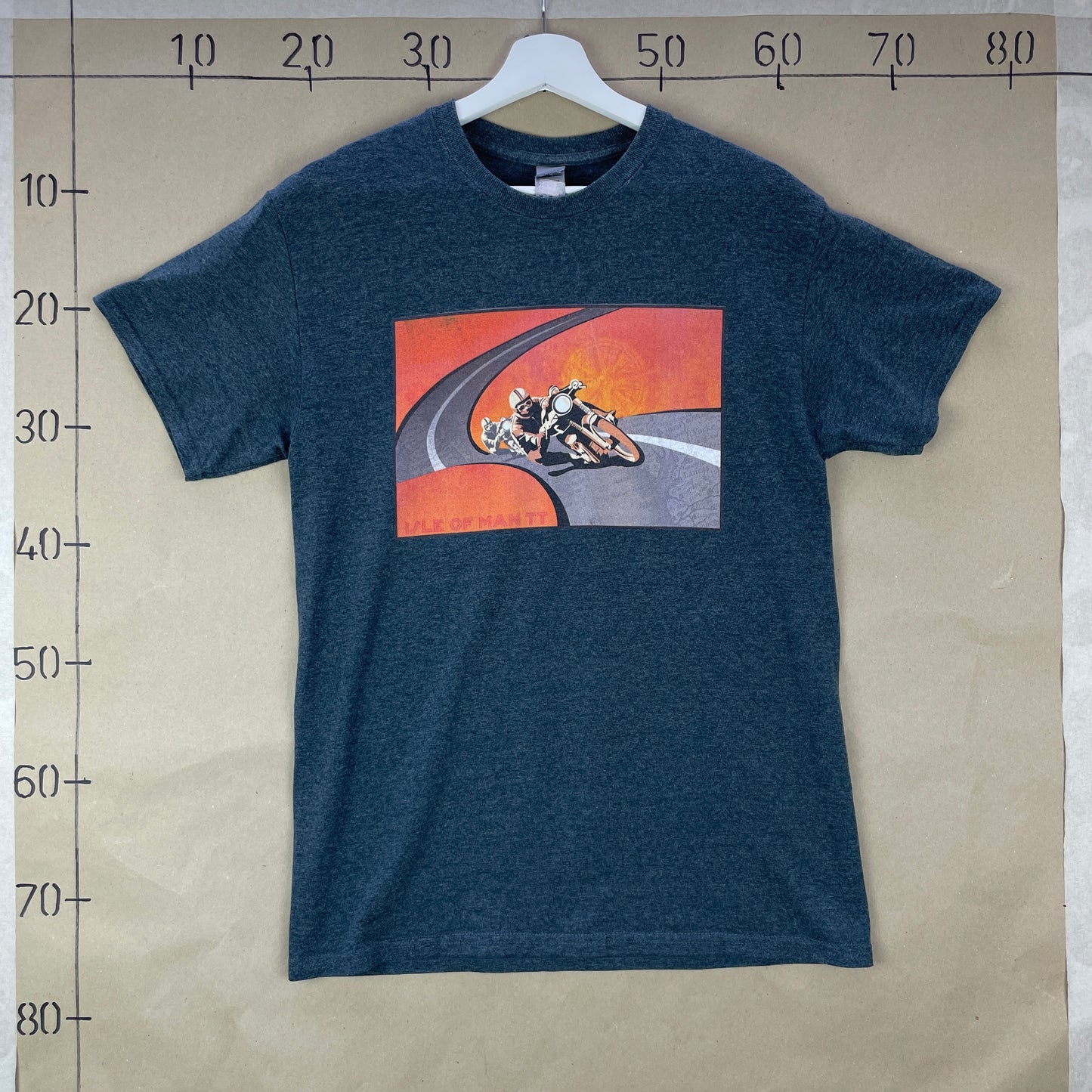 Grå Vintage Isle Of Man TT T-Shirt Med Motorløbsgrafik