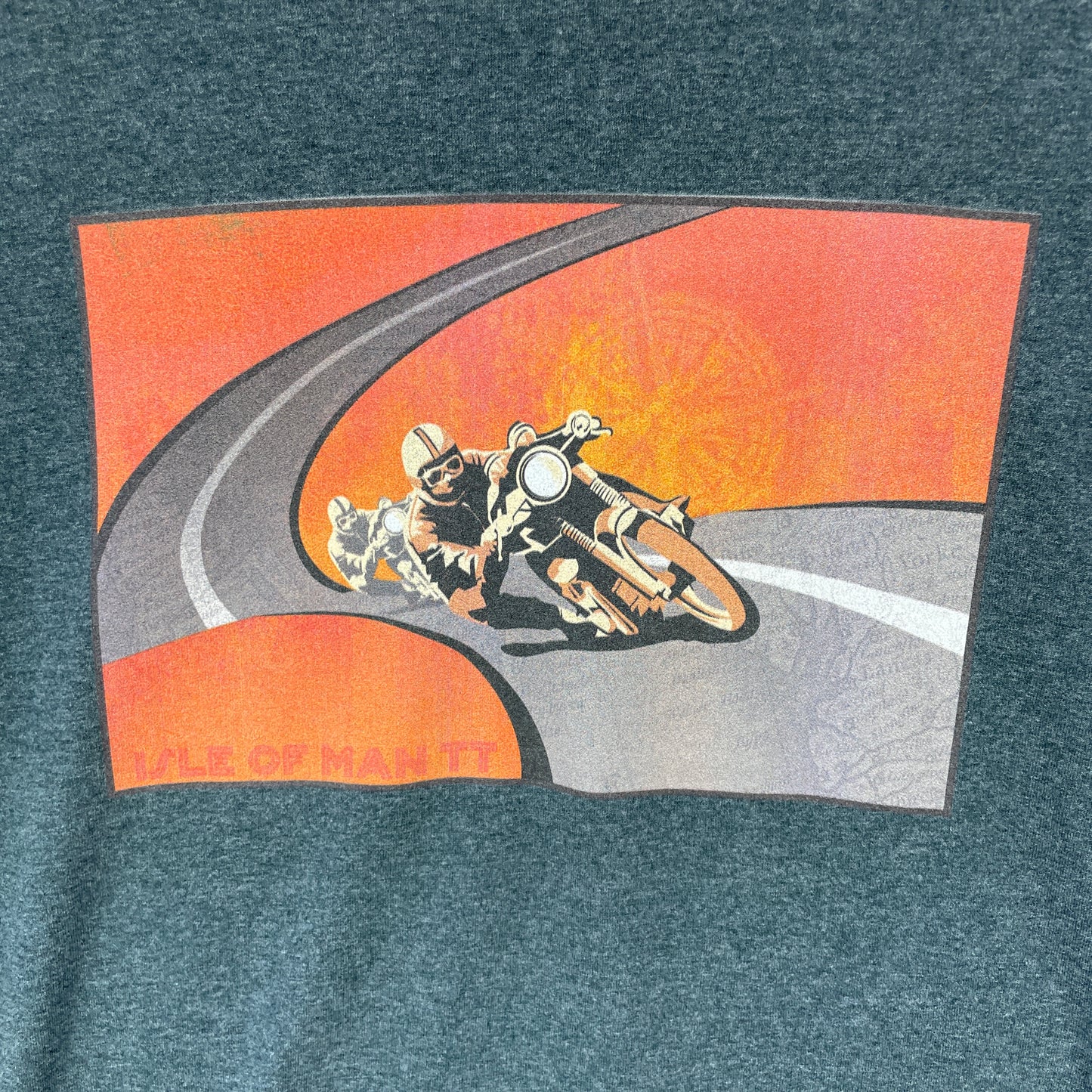Grå Vintage Isle Of Man TT T-Shirt Med Motorløbsgrafik