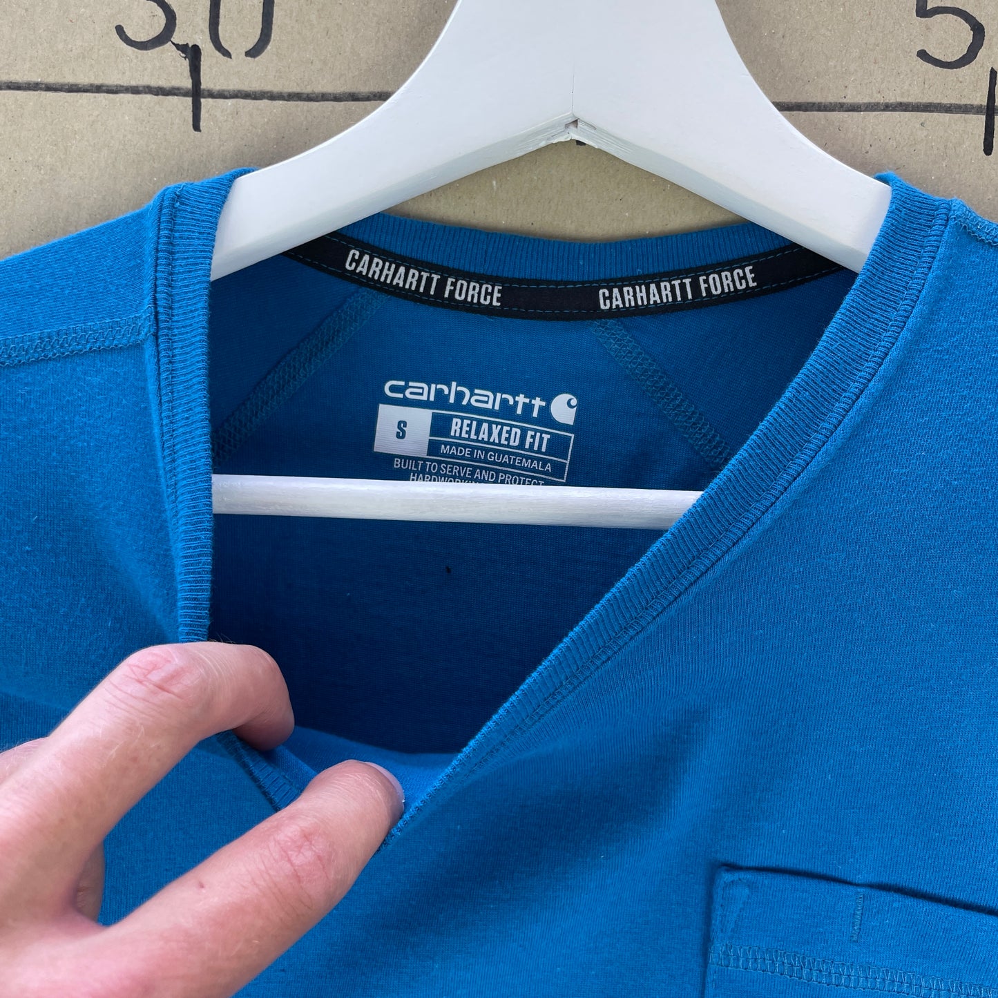 Blå Carhartt Force Pocket T-Shirt