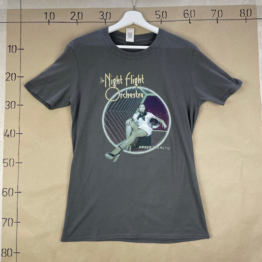 Vintage Grå Band T-Shirt Fra The Night Flight Orchestra – Amber Galactic Grafik