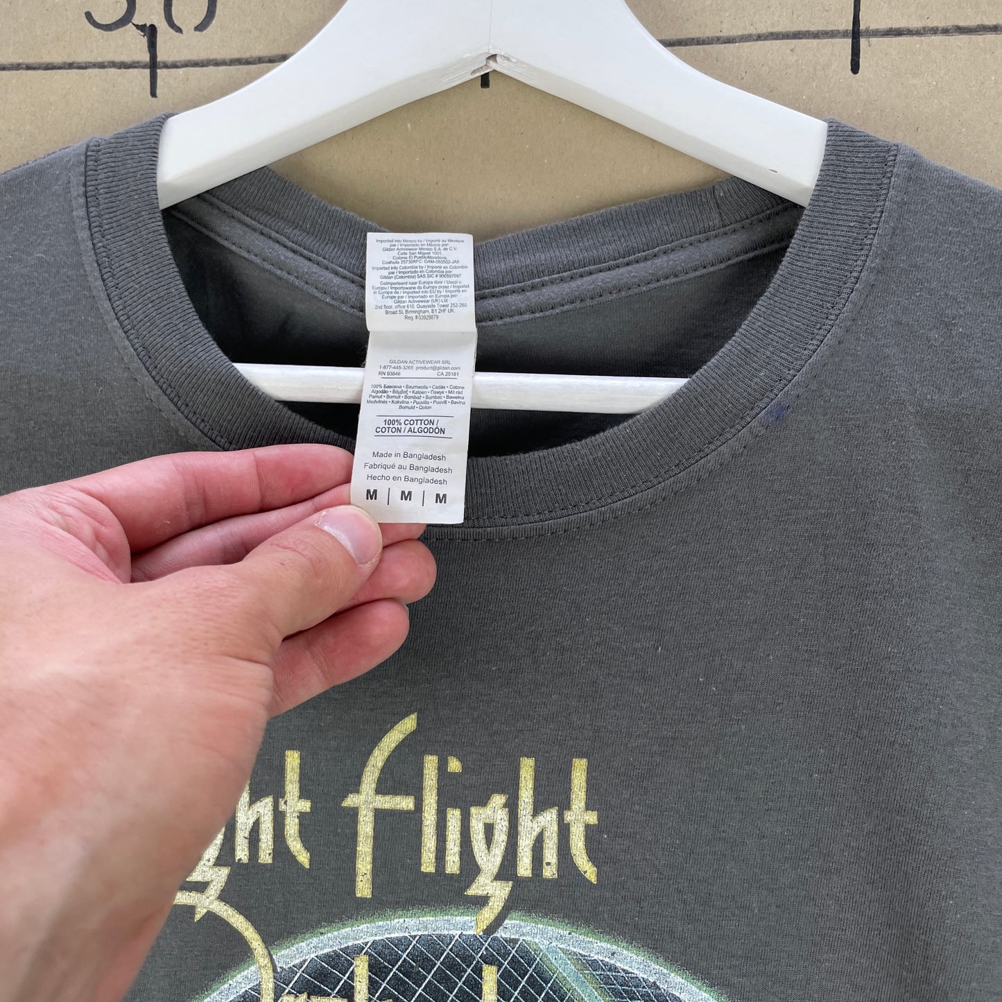 Vintage Grå Band T-Shirt Fra The Night Flight Orchestra – Amber Galactic Grafik