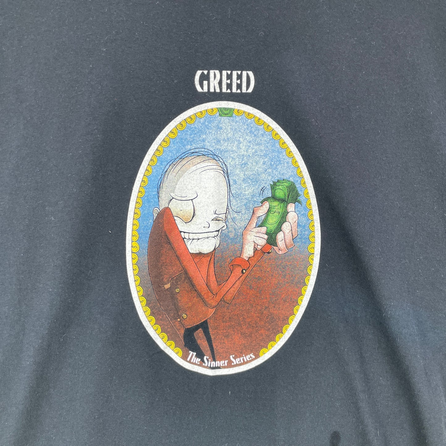 Sort Amager Bryghus T-Shirt Med Greed Grafik Fra The Sinner Series