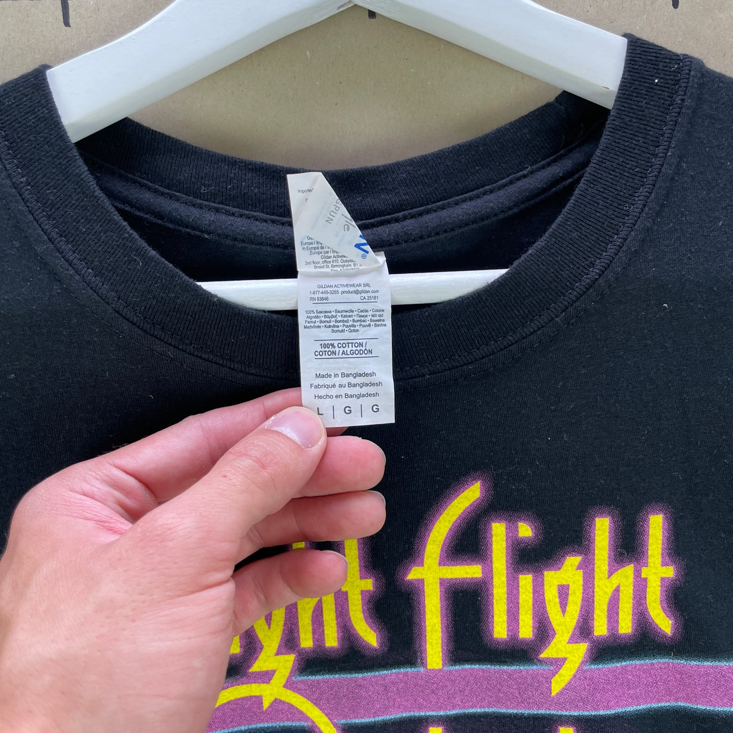 Sort Band T-Shirt Fra The Night Flight Orchestra Med Rumtema Og Tourdatoer