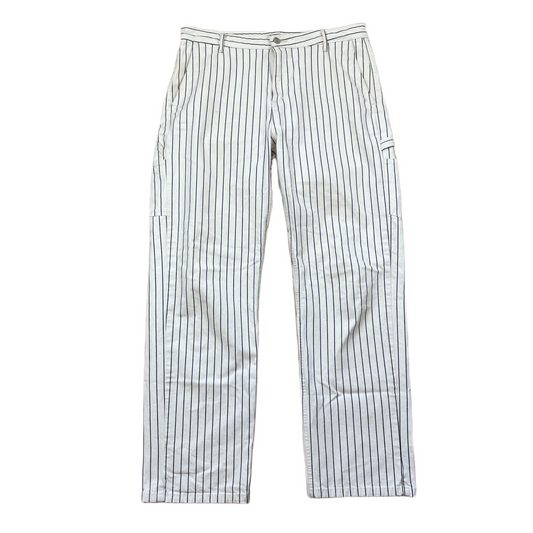Beige/Hvid Stribede Bomuldsbukser Work Pants