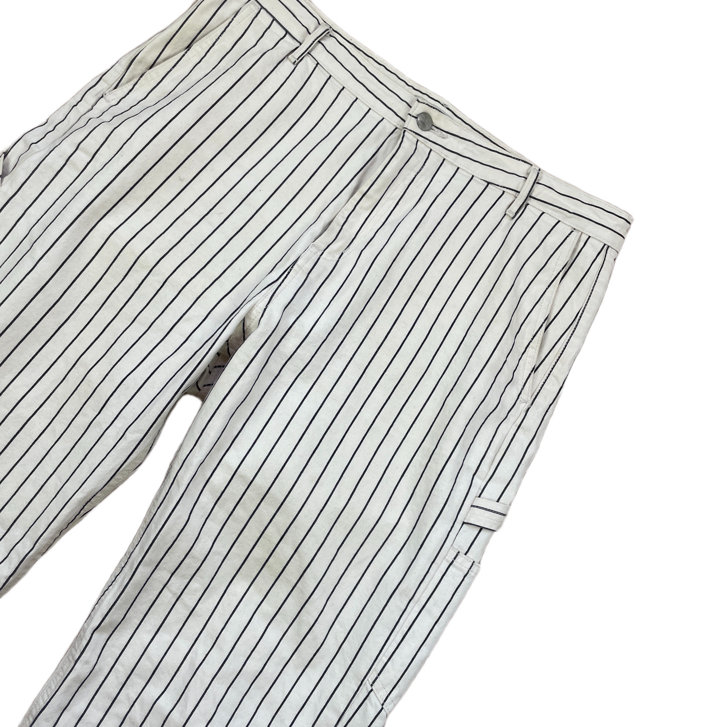 Beige/Hvid Stribede Bomuldsbukser Work Pants