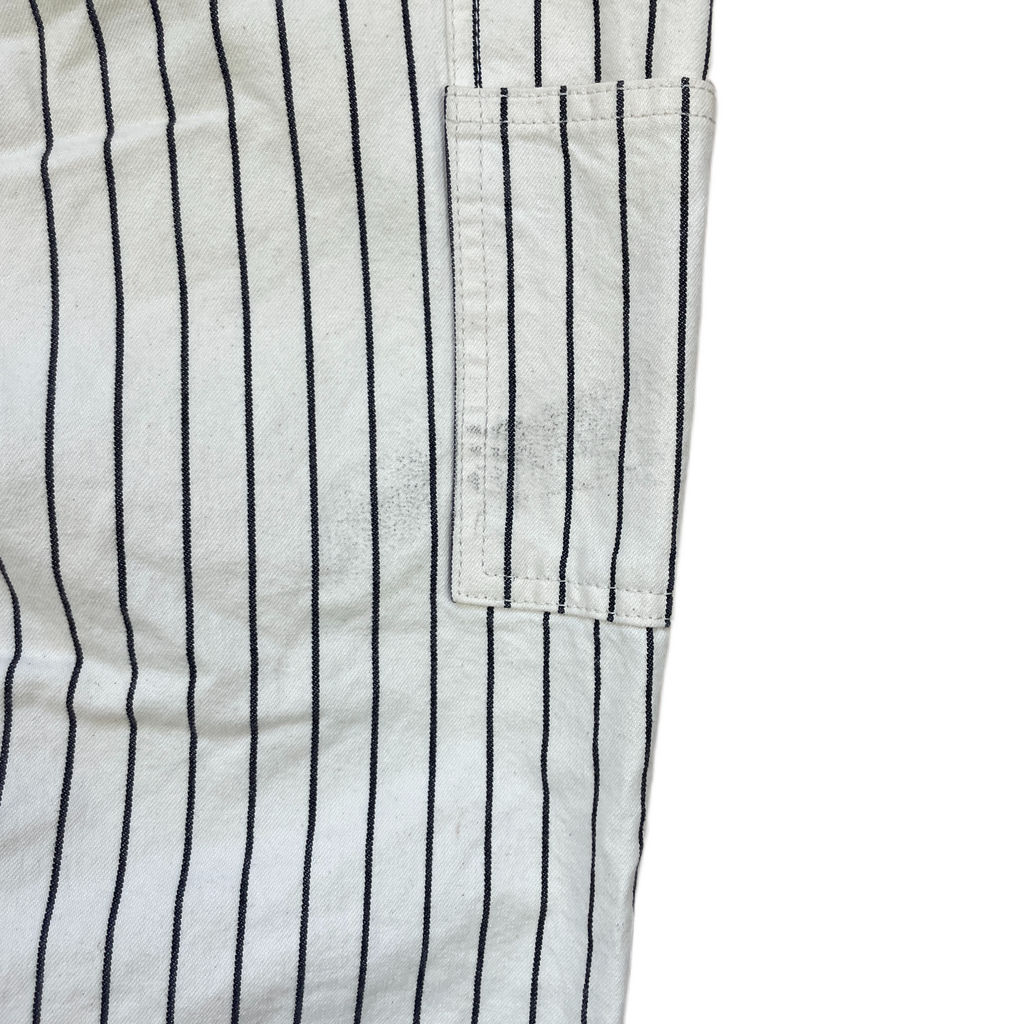 Beige/Hvid Stribede Bomuldsbukser Work Pants