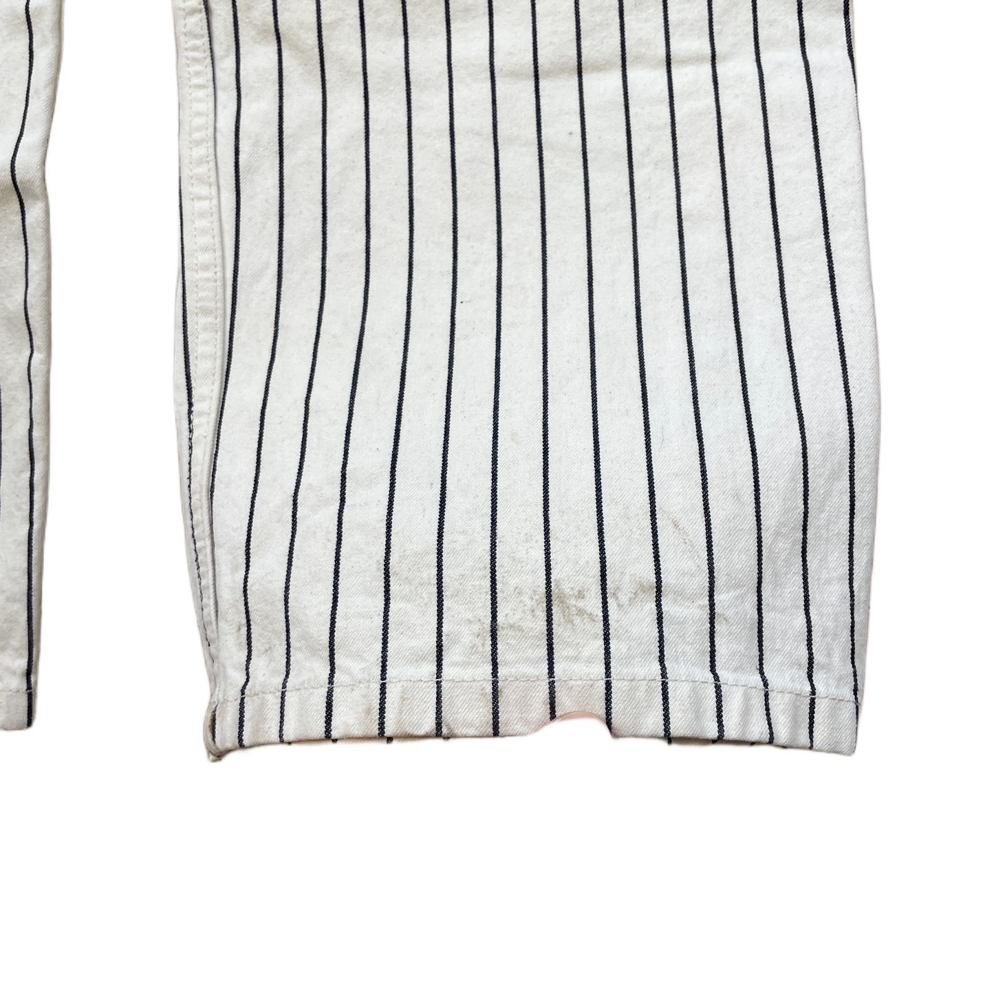 Beige/Hvid Stribede Bomuldsbukser Work Pants