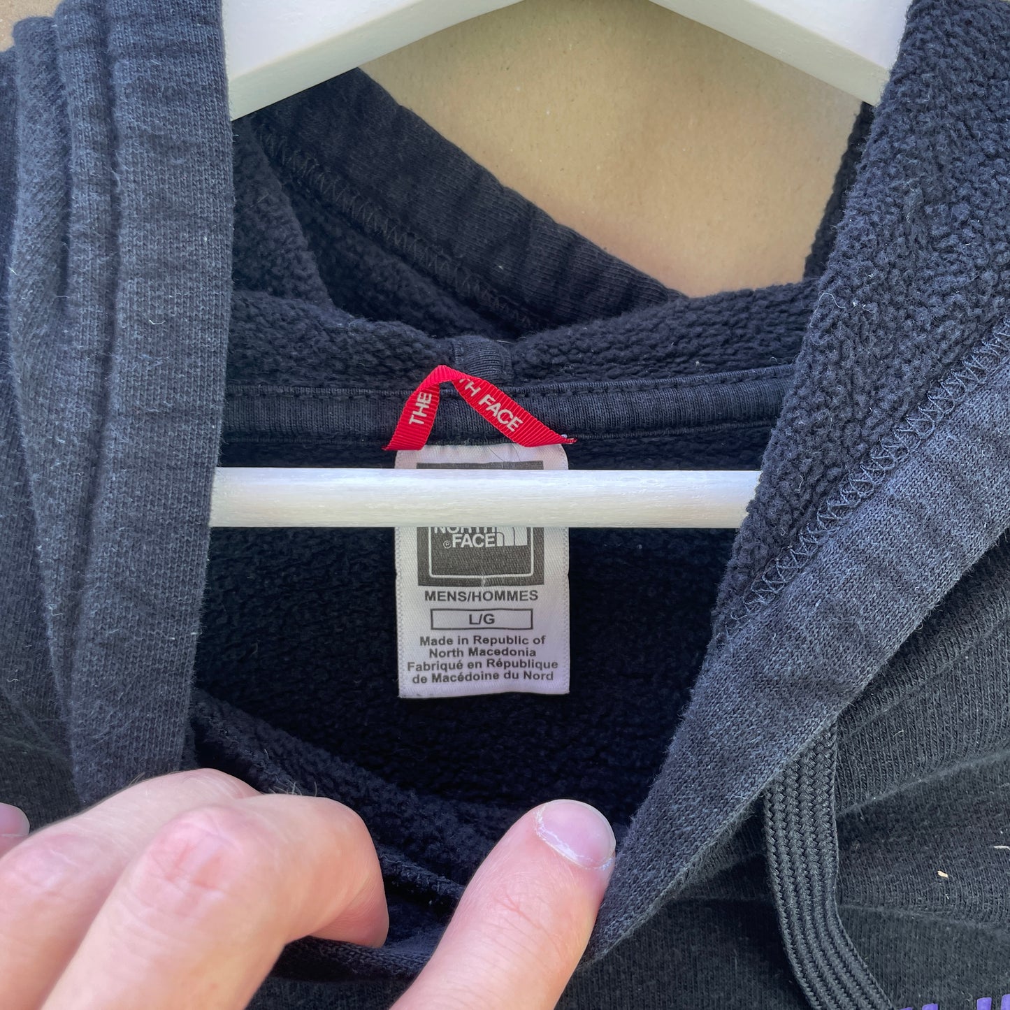 Sort The North Face Hoodie Med Regnbue Logo