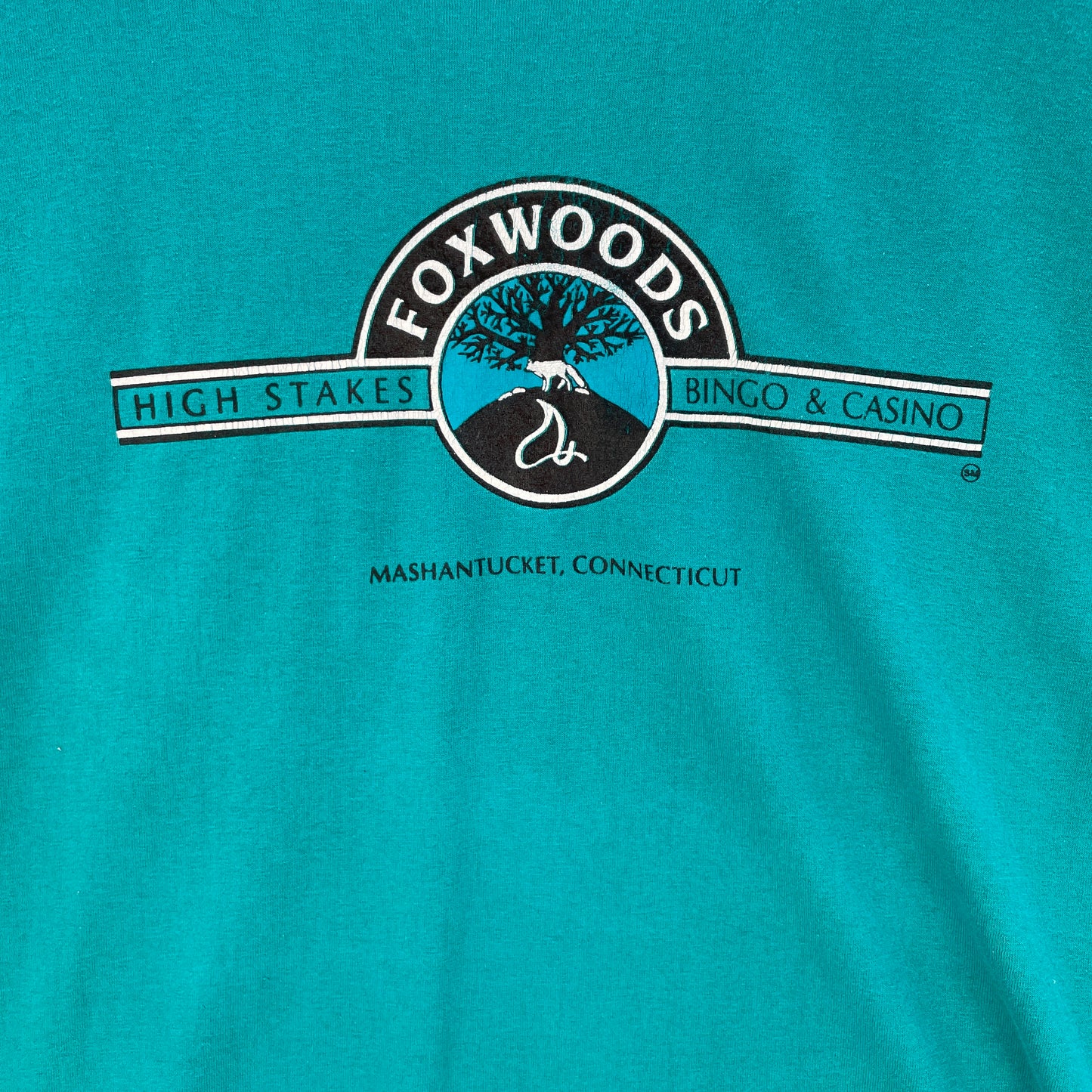 Vintage Grøn Foxwoods Casino T-Shirt 90s Graphic Tee